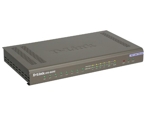 Голосовой шлюз D-Link DVG-6008S с 8 портами FXO, 1 портом WAN 10/100Base-TX, 4 портами LAN 10/100Base-TX