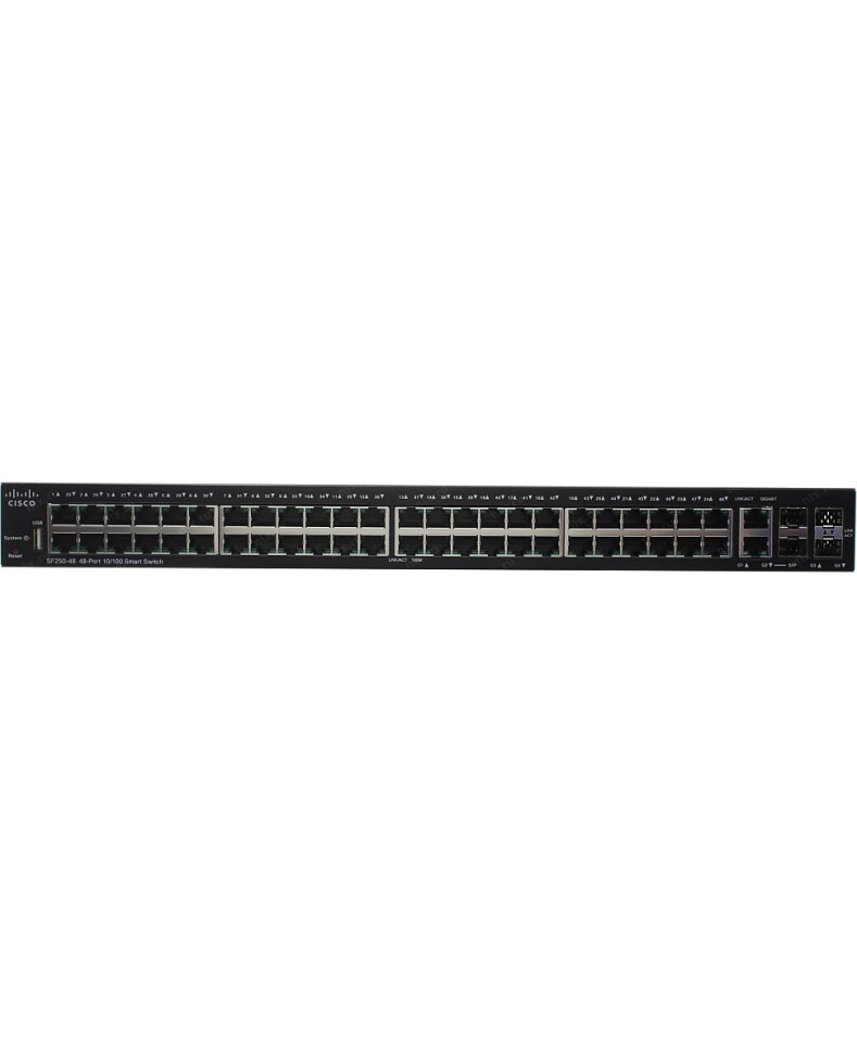 Коммутатор управляемый Cisco SF250-48 48x10/100Base-T, 2xSFP Ports, 2xCombo 1000Base-T/SFP Ports