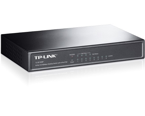 Коммутатор неуправляемый TP-Link TL-SF1008P с 8 портами 10/100Base-TX (4 порта с поддержкой PoE)