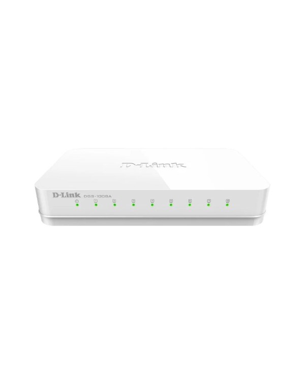 Коммутатор гигабитный неуправляемый D-Link DGS-1008A/D1A с 8 портами 10/100/1000 Base-T и функцией энергосбережения