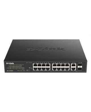 Коммутатор неуправляемый D-Link DES-1018MPV2 с 16 портами 10/100BASE-TX с поддержкой PoE, 2 комбо-портами 10/100/1000BASE-T/SFP
