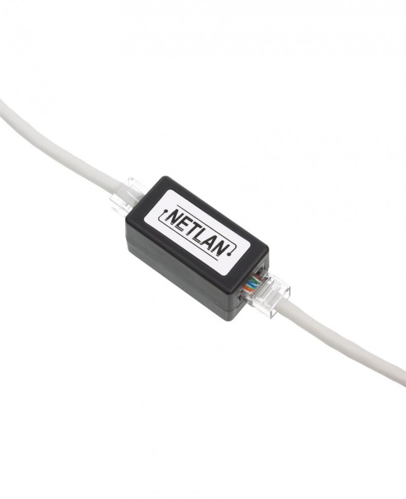 Кабельный соединитель NETLAN RJ45-RJ45 (8P8C), Кат.5e (Класс D), 100МГц, неэкранированный, черный