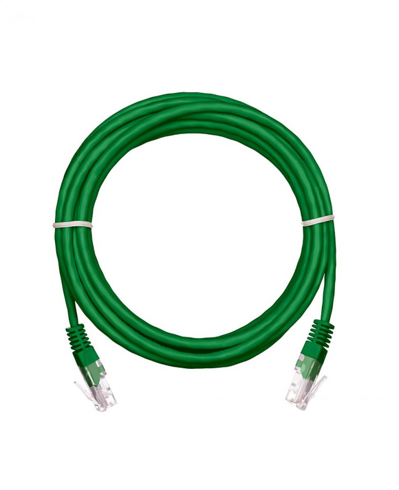 Патч-корд NETLAN UTP 5e кат. медь 0,5 м зеленый
