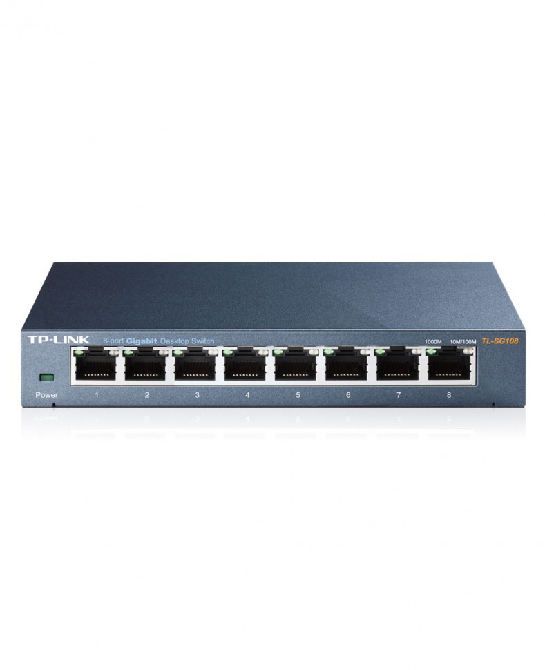 Коммутатор гигабитный неуправляемый TP-LINK TL-SG108 с 8 портами 10/100/1000Base-T