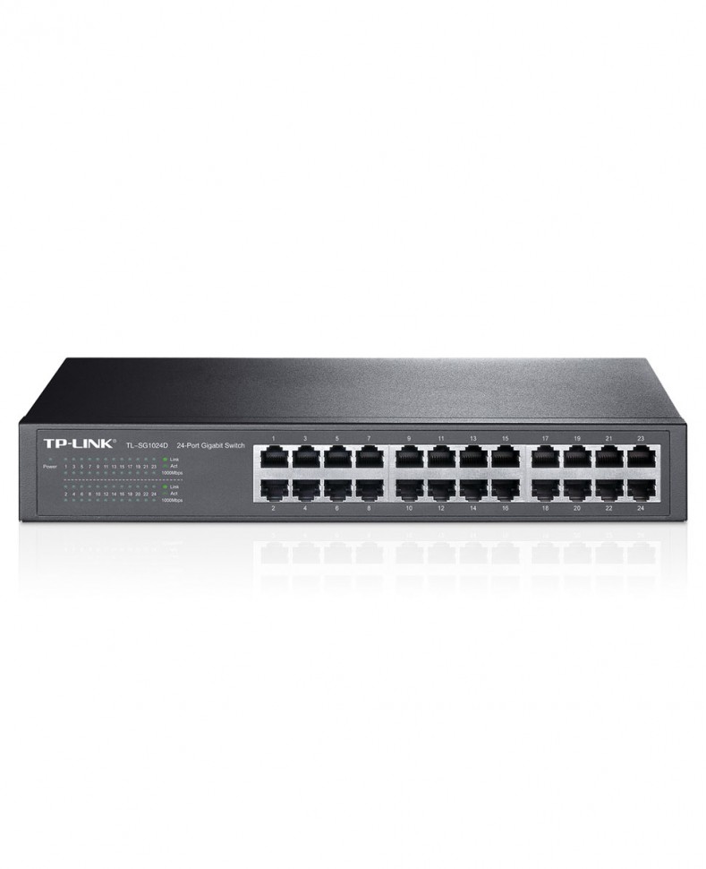 Коммутатор гигабитный неуправляемый TP-LINK TL-SG1024D с 24 портами 10/100/1000Base-T