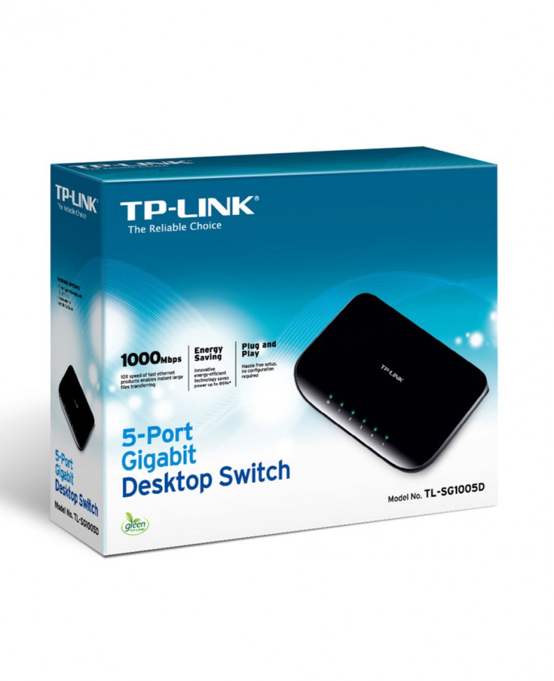 Коммутатор гигабитный неуправляемый TP-LINK TL-SG1005D с 5 портами 10/100/1000Base-T
