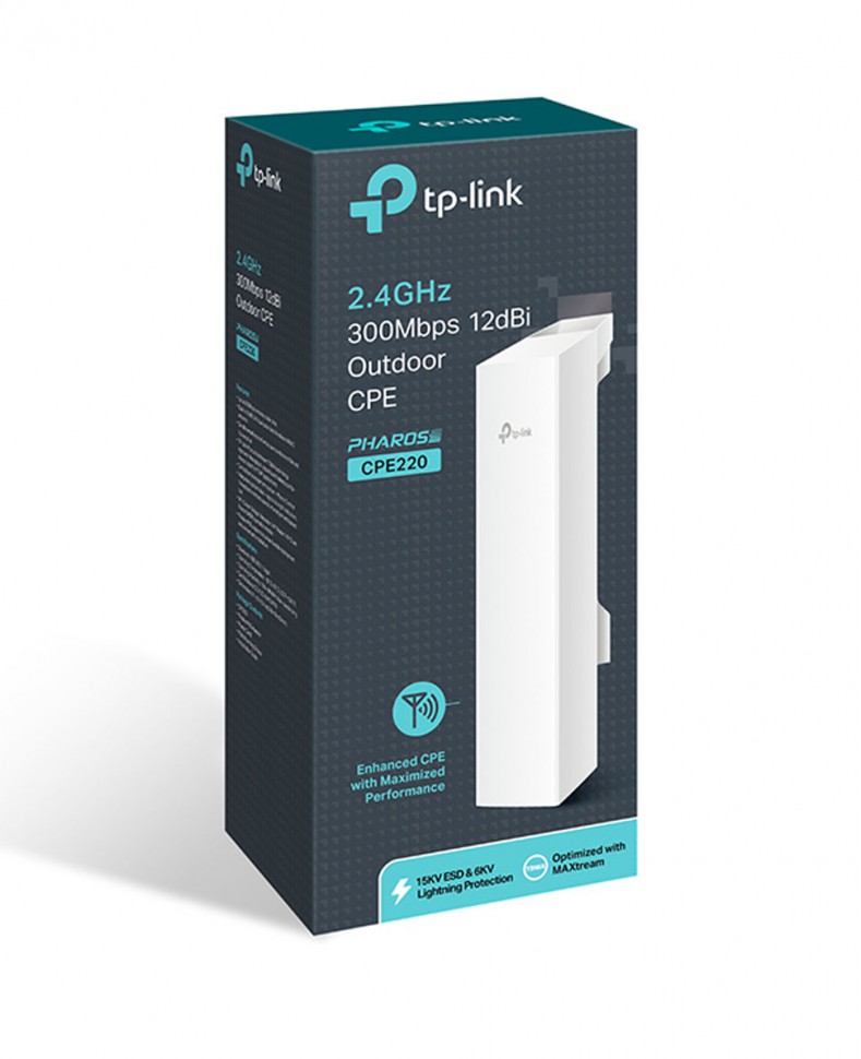 Наружная беспроводная точка доступа TP-Link CPE220 802.11b/g/n, (300Mbps), 2.4GHz, 12dBi, Passive PoE