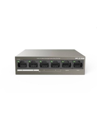 IP-COM F1106P-4-63W Коммутатор неуправляемый PoE, 6 портов, 6x100 Мбит/с, PoE 4x30 Вт, настольный, металлический корпус