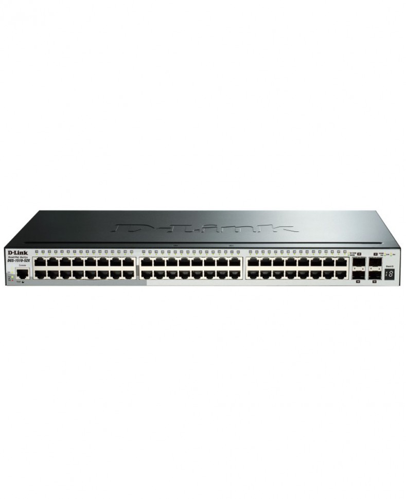 Коммутатор гигабитный управляемый D-Link DGS-1510-52X/A1 с 48 портами 10/100/1000Base-T и 4 портами 10GBase-X SFP+
