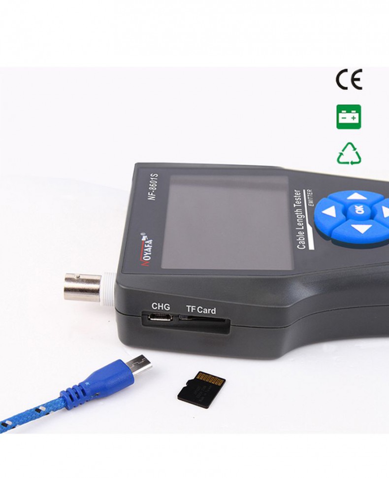 Тестер для витой пары NF-8601S трассоискатель, PING, PoE, RJ-45/RJ-11/BNC, LCD дисплей, измерение длины