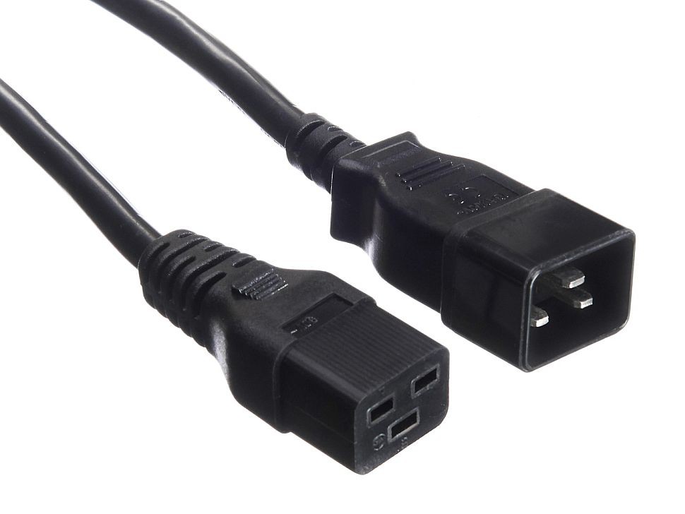 Кабель питания Netko (гнездо IEC С20 - штекер IEC С19), 3*2,5мм2, 2м, черный