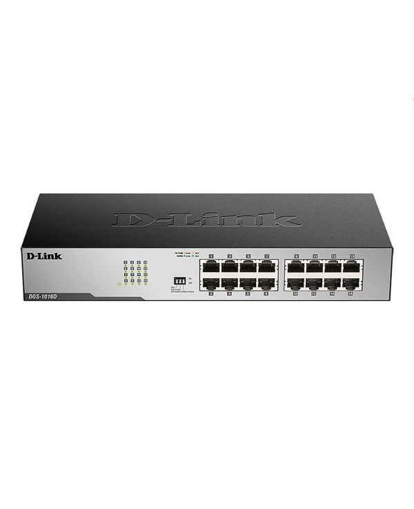 Коммутатор гигабитный неуправляемый D-Link DGS-1016D/I1A с 16 портами 10/100/1000Base-T