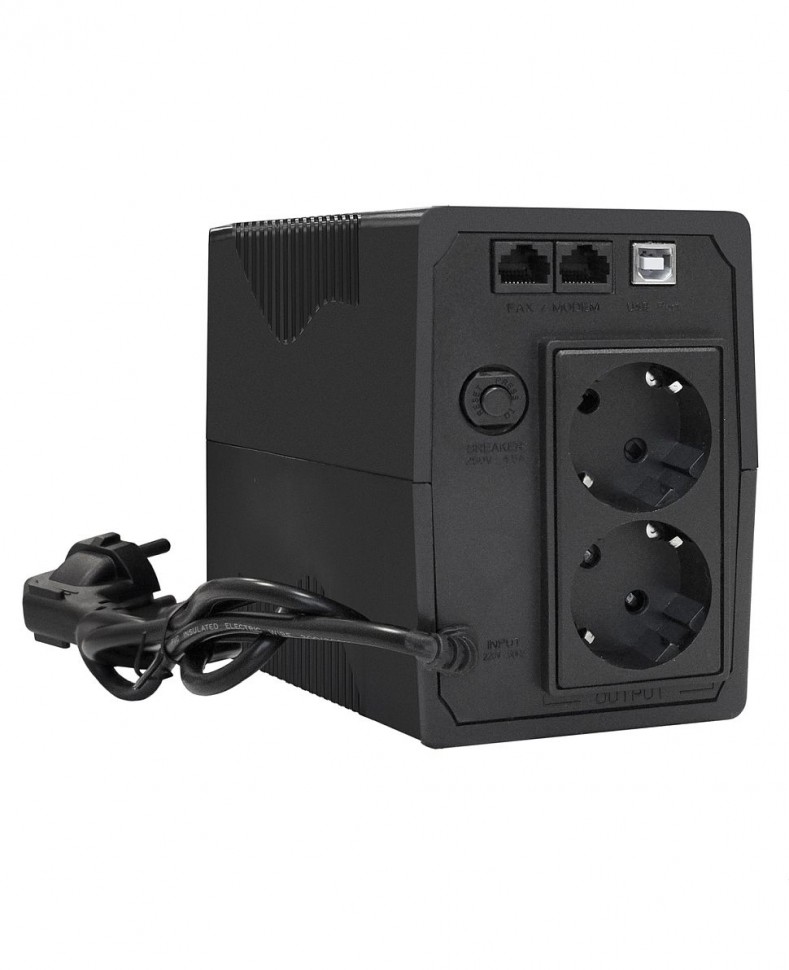 ИБП ExeGate Power Smart ULB-1000.LCD 1000VA/550W, LCD, AVR, 2*Schuko, RJ45/11, USB, черный
