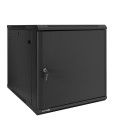 Шкаф настенный 19", 12U, 600x600x635мм, металл. дверь, разборный, черный