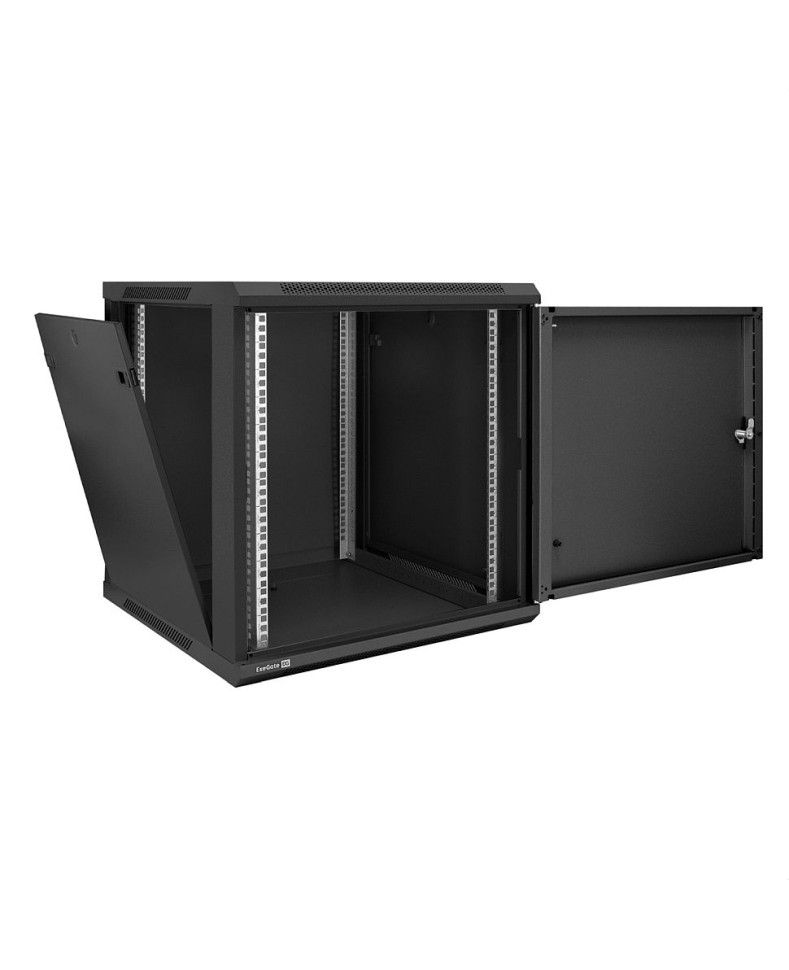 Шкаф настенный 19", 12U, 600x600x635мм, металл. дверь, разборный, черный