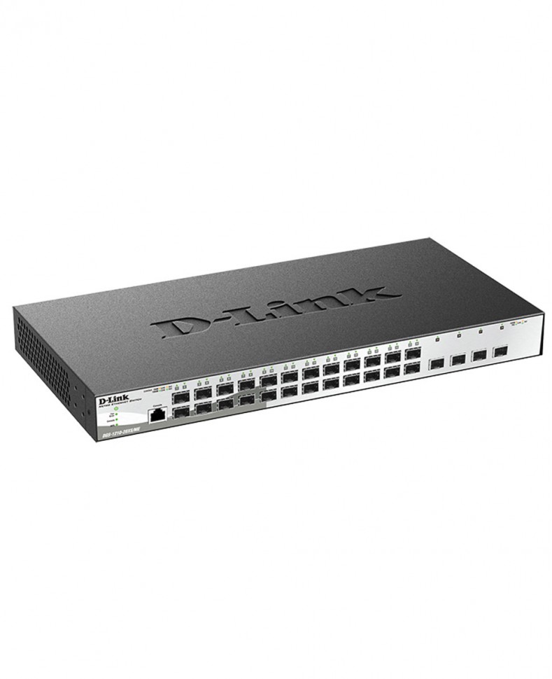 Коммутатор гигабитный управляемый D-Link DGS-1210-28XS/ME с 24 портами 100/1000Base-X SFP и 4 портами 10GBase-X SFP+