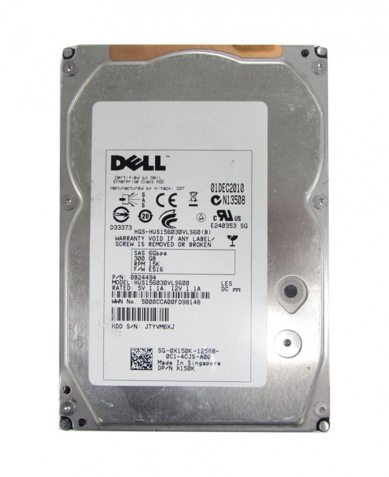 Жесткий диск DELL 300GB SAS 6Gbps 15k LFF 3.5" HUS156030VLS60