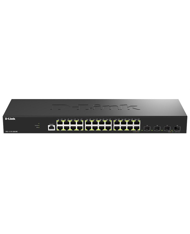Коммутатор гигабитный управляемый D-Link DGS-1210-28X/ME с 24 портами 10/100/1000Base-T и 4 портами 10GBase-X SFP+