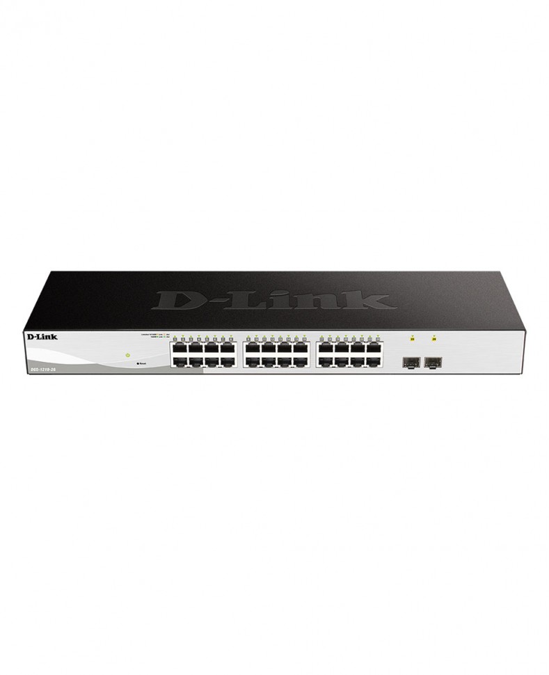 Коммутатор гигабитный управляемый D-Link DGS-1210-26 с 24 портами 10/100/1000Base-T и 2 портами 1000Base-X SFP