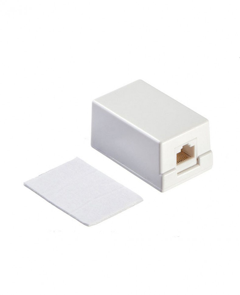 Розетка настенная 1 порт RJ-45(8P8C), Кат.5e, тип 110/Krone (Dual IDC), белая