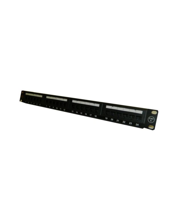 Патч-панель Netko UTP 24 порта, RJ45, кат.6, 19", 1U, dual IDC, с органайзером