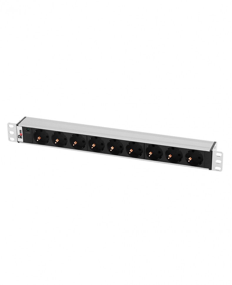 Блок розеток Rem-10 без шнура с инд., 9 Sсhuko, вход IEC 60320 C14, 10 A, алюм., 19" Блок розеток Rem-10 без шнура с инд., 9 Sсhuko, вход IEC 60320 C14, 10 A, алюм., 19"