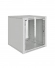 Шкаф настенный 19", 12U, 600x600x640мм, стеклянная дверь, разборный, серый