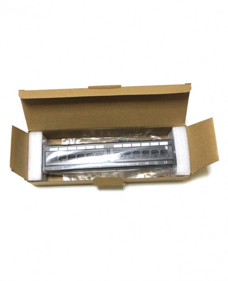 Коммутационная патч-панель 10" 1U 12xRJ-45 кат.5e IDC 110