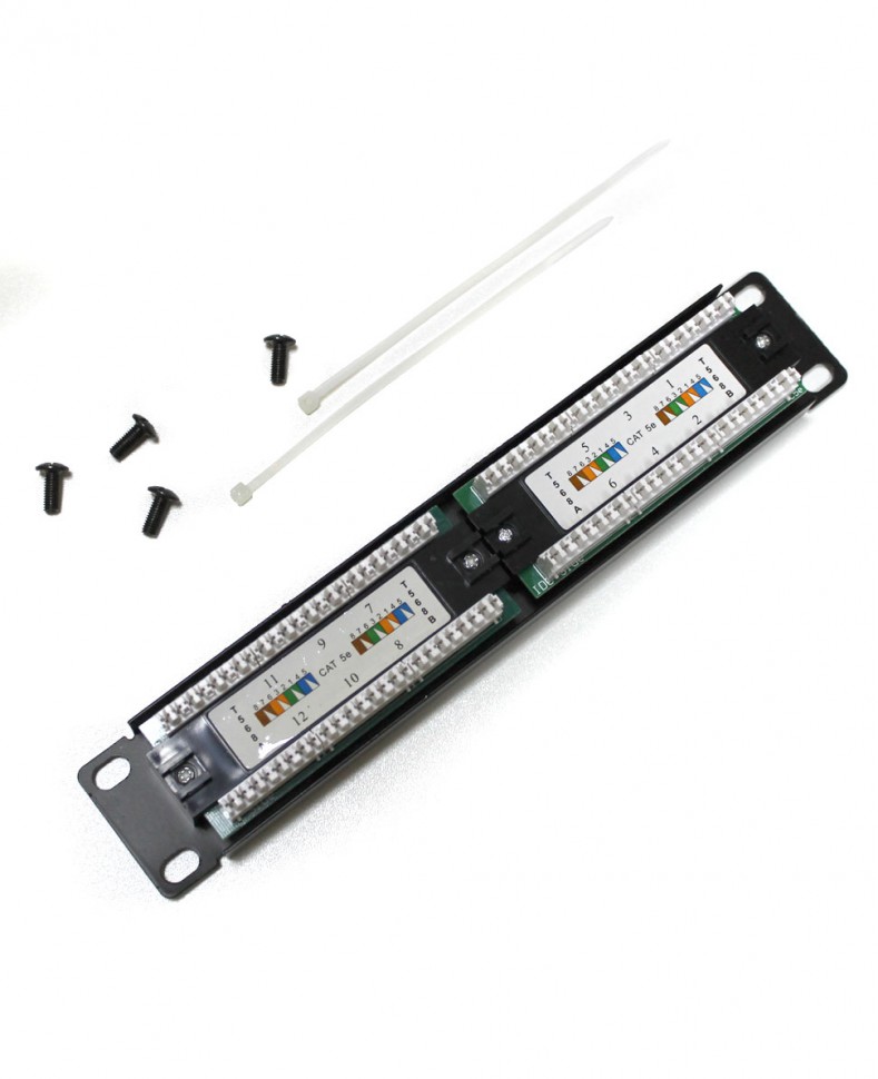 Коммутационная патч-панель 10" 1U 12xRJ-45 кат.5e IDC 110