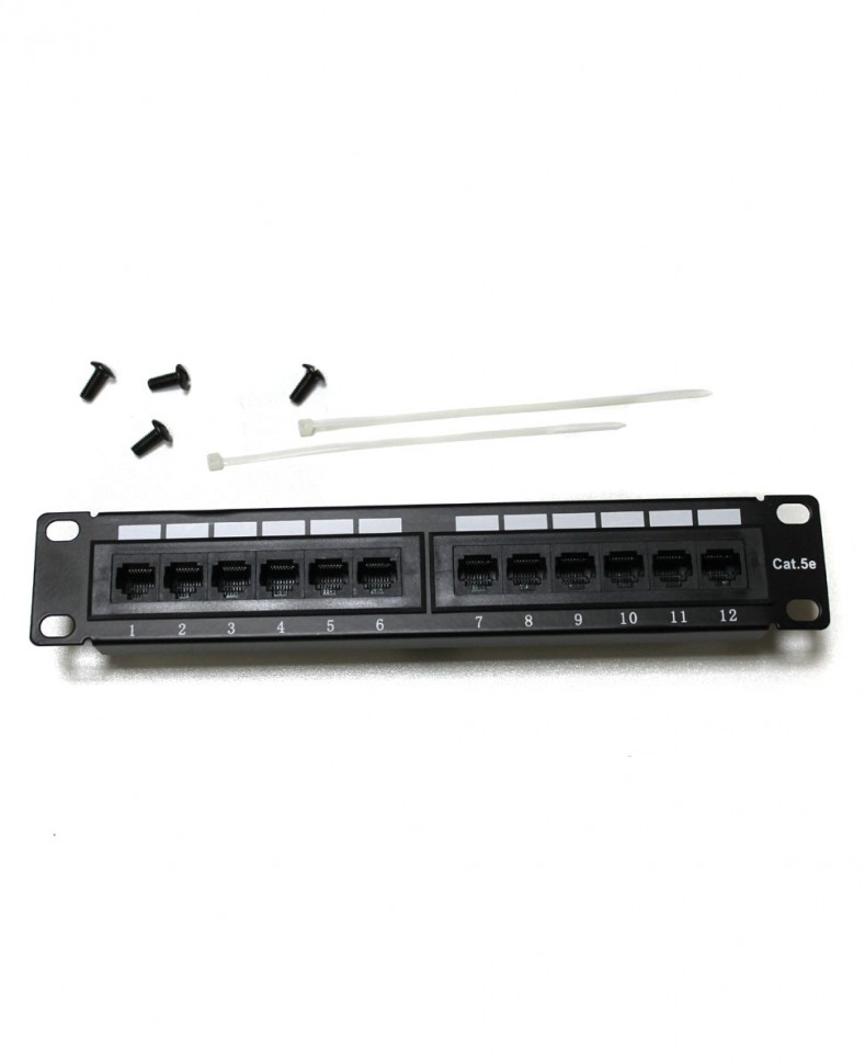 Коммутационная патч-панель 10" 1U 12xRJ-45 кат.5e IDC 110