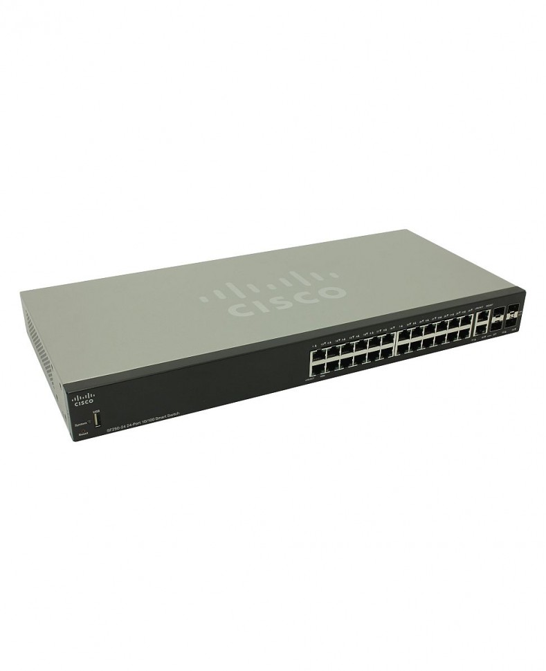 Коммутатор управляемый Cisco SF250-24 24x10/100Base-T / 2xCombo 1000Base-T/SFP Ports
