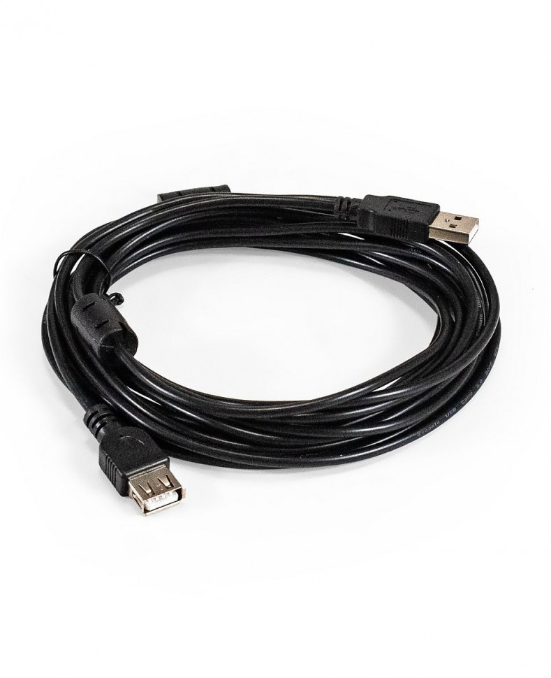Кабель удлинительный ExeGate USB 2.0 Am-Af, 5м, черный