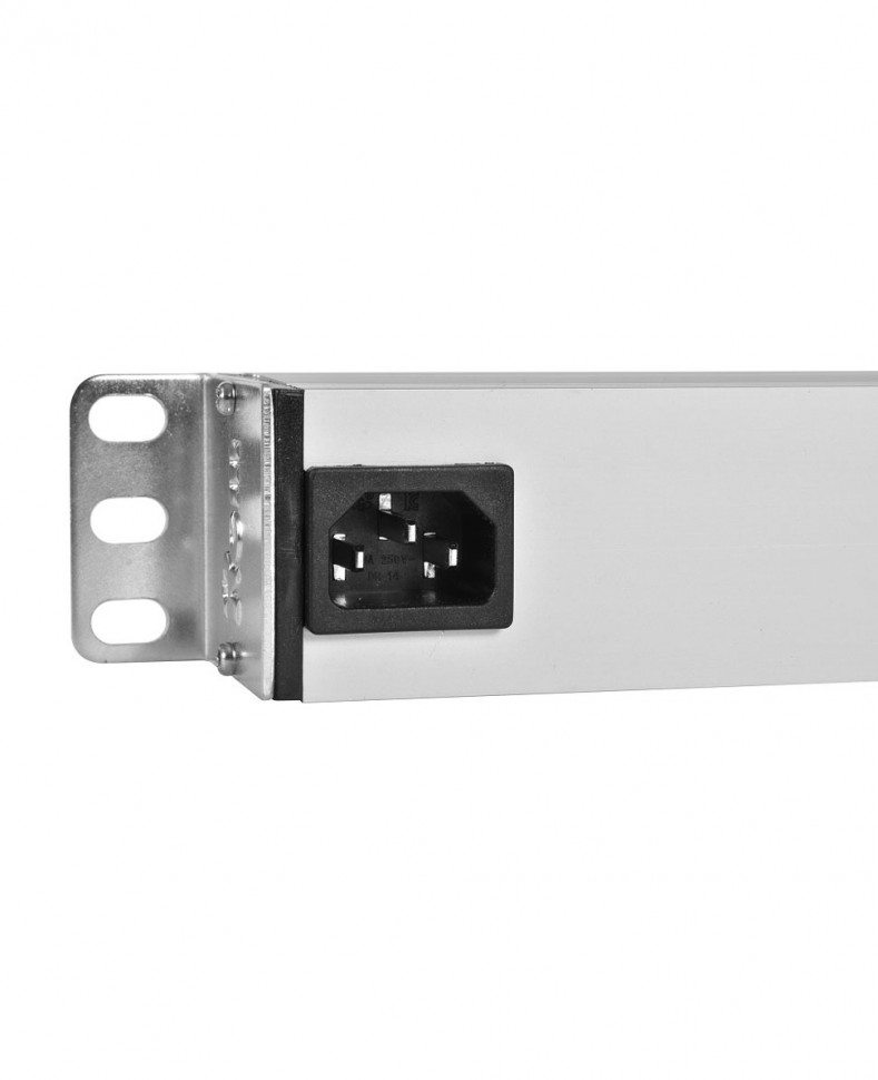 Блок розеток Rem-10 без шнура с фил. и инд., 7 Sсhuko, вход IEC 60320 C14, 10 A, алюм., 19"
