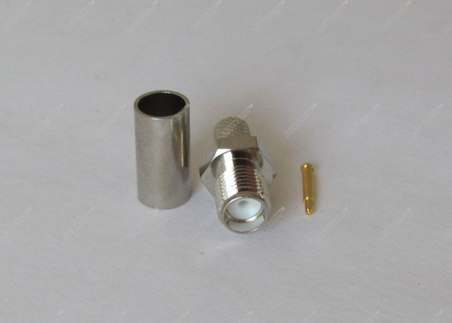 Разъем SMA-RP-female обжимной для кабеля RG-58 Разъем SMA-RP-female обжимной для кабеля RG-58