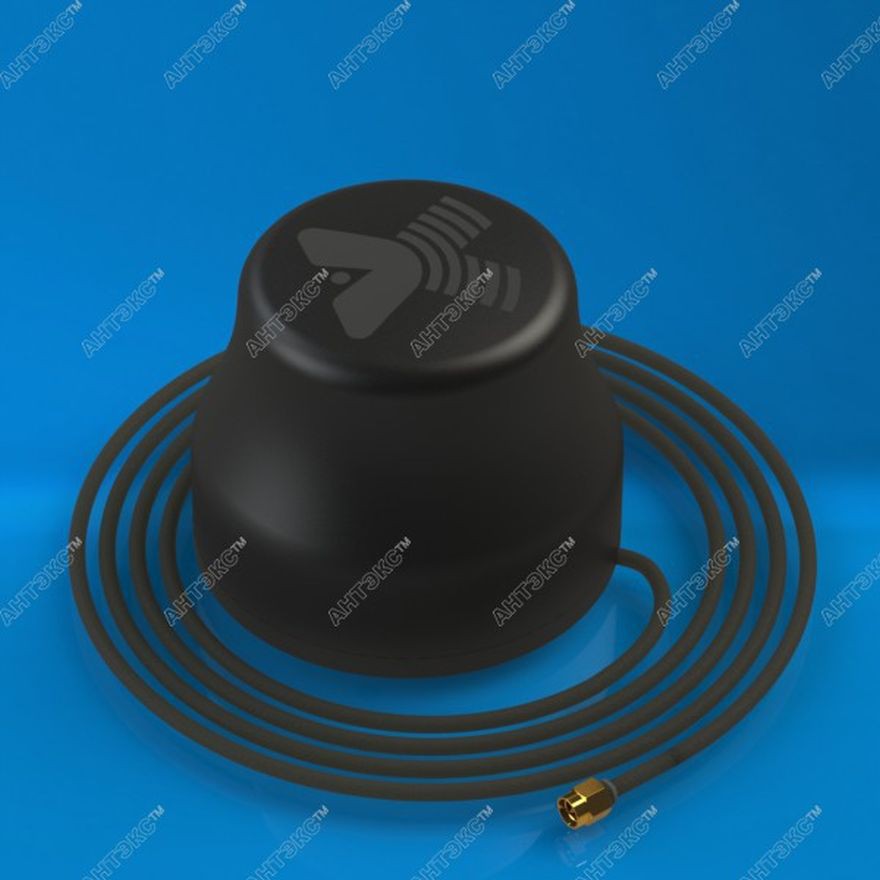 Внешняя всенаправленная антенна Антэкс MAGNITA-1 3G/4G/WiFi2.4/LTE2600, 1.7 - 2.7ГГц, 6-7 dBi, магнитное основание, кабель 3м, SMA-male, черная