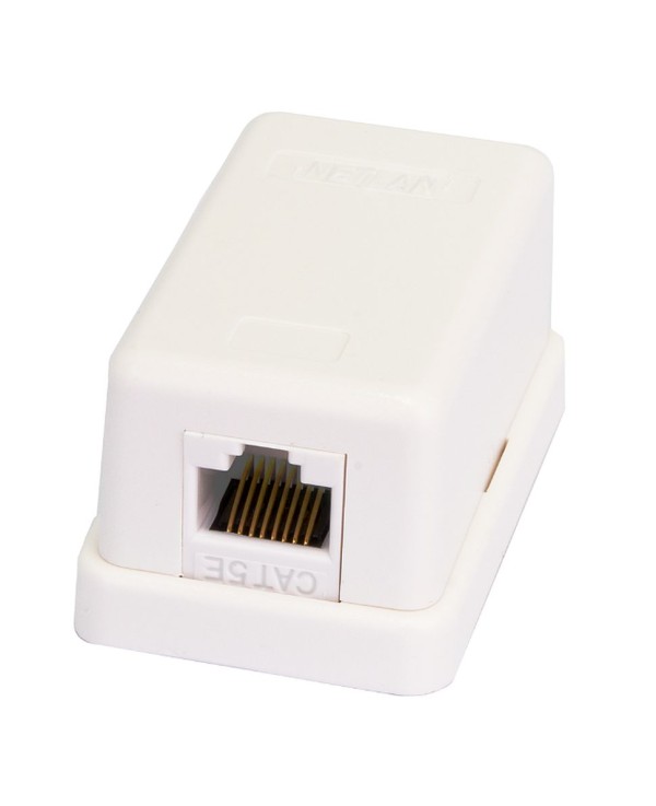 Розетка настенная NETLAN 1 порт, Кат.5e, RJ-45(8P8C) , 110 IDC, белая