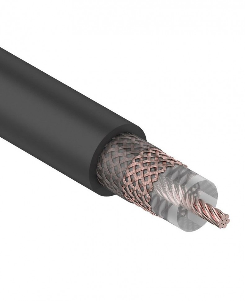 Кабель коаксиальный RG-213 50 Ом, (CU, оплетка CU), черный