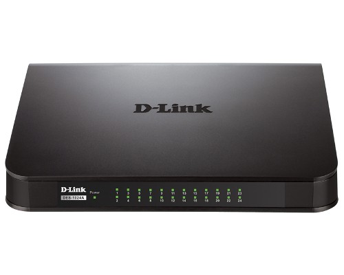 Коммутатор неуправляемый D-Link DES-1024A с 24 портами 10/100Base-TX и функцией энергосбережения