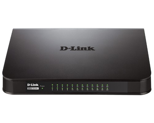 Коммутатор неуправляемый D-Link DES-1024A с 24 портами 10/100Base-TX и функцией энергосбережения