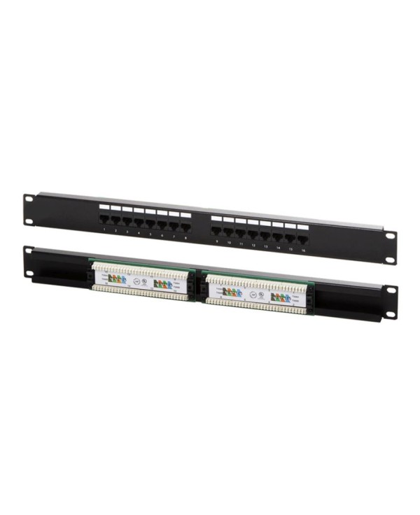 Патч-панель Netko UTP 16 портов, RJ45, 5e, 19" 1U, dual IDC
