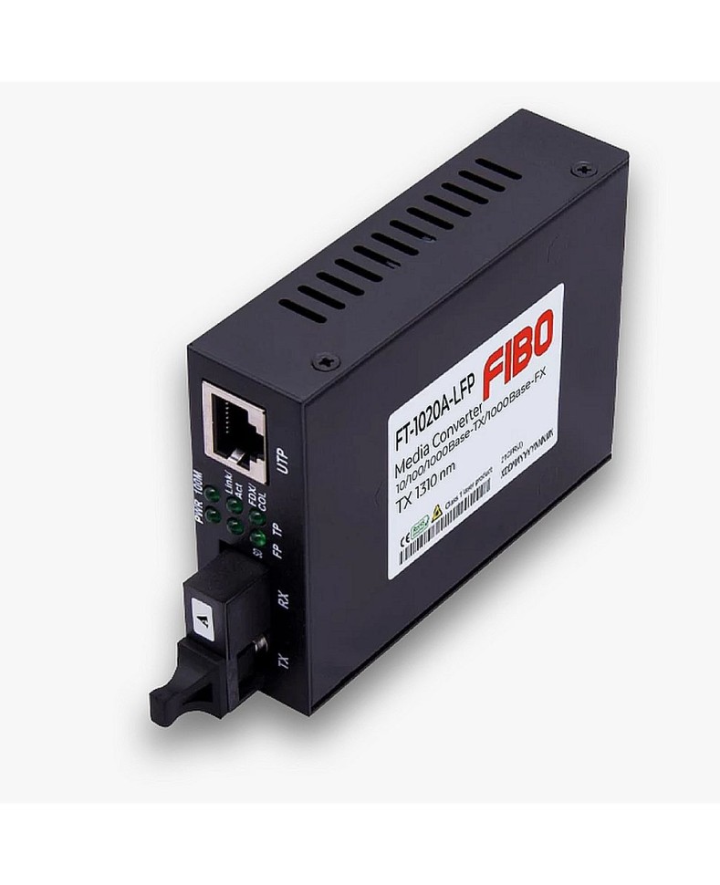 Медиаконвертер FT-1020A-LFP 10/100/1000 Base-TX - 1000Base-FX одноволоконный (WDM), SM, TX1310/RX1550, SC, LFP, 20 км