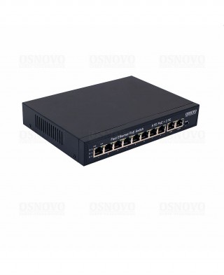 Коммутатор неуправляемый OSNOVO SW-21000(120W) с 8 портами 10/100BASE-TX PoE+ и 2 портами 100Base-TX