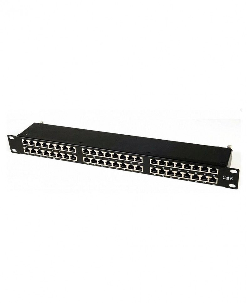 Патч-панель NEOMAX STP 48 портов, RJ45, кат.6, 19", 1U, Dual IDC, экранированная Патч-панель NEOMAX STP 48 портов, RJ45, кат.6, 19", 1U, Dual IDC, экранированная