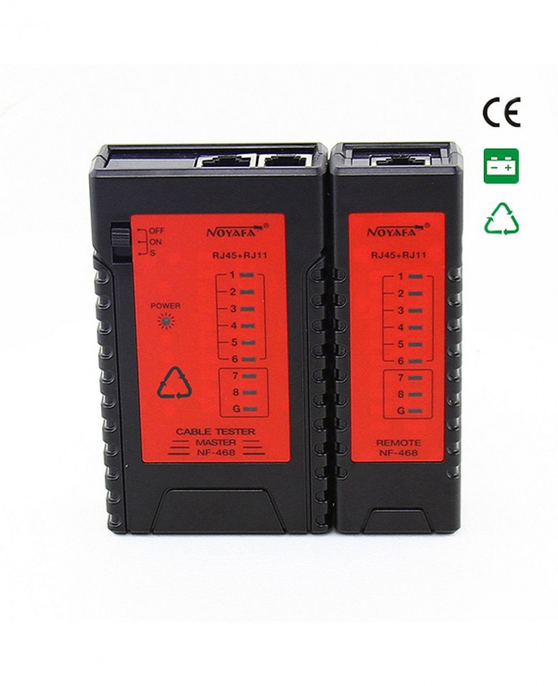 Сетевой кабельный тестер витой пары NF-468 (LAN RJ-45 + RJ-11)