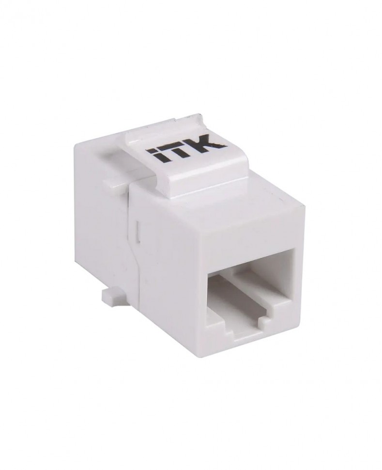 Соединитель ITK Проходной адаптер кат.5E UTP RJ45-RJ45 (8P8C) тип Keystone Jack белый