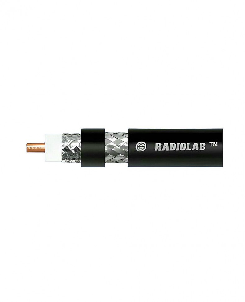 Кабель коаксиальный 8D-FB RADIOLAB Extra Low Loss Base Coax, 50 Ом, (CU, оплетка TC), PE, черный
