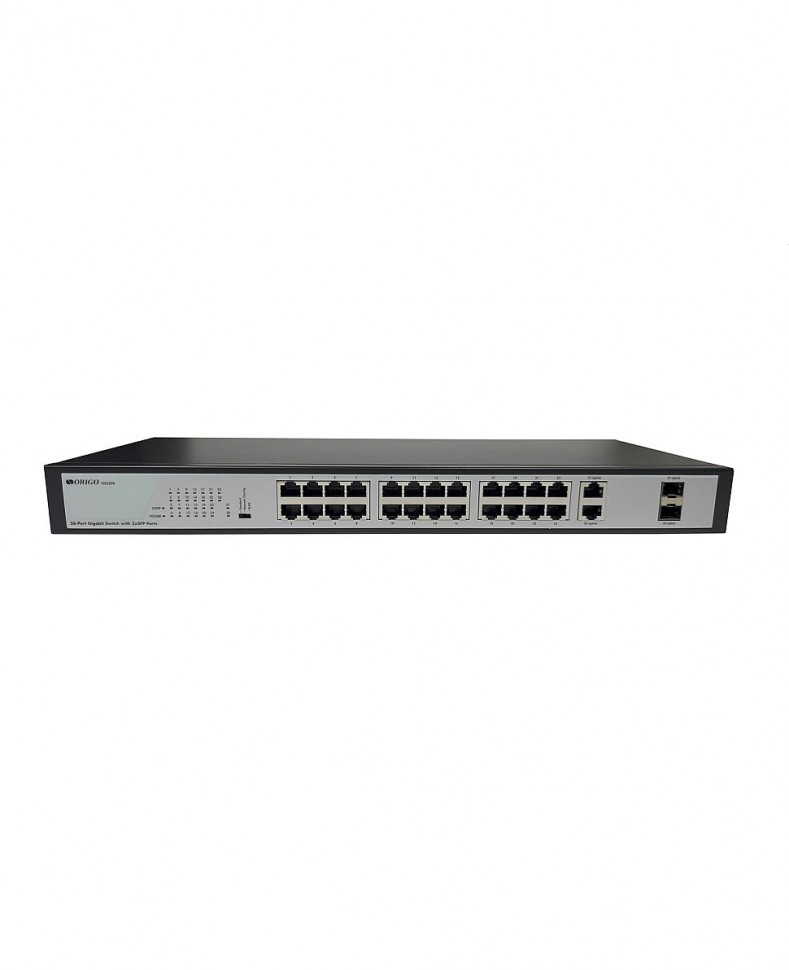 Коммутатор гигабитный неуправляемый ORIGO OS2228 с 26 портами 10/100/1000Base-T, 2x1000Base-X SFP