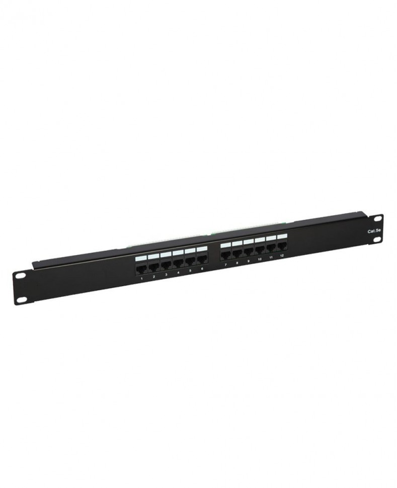 Патч-панель Netko UTP 12 портов, RJ45, 5e, 19" 1U, 110 Type