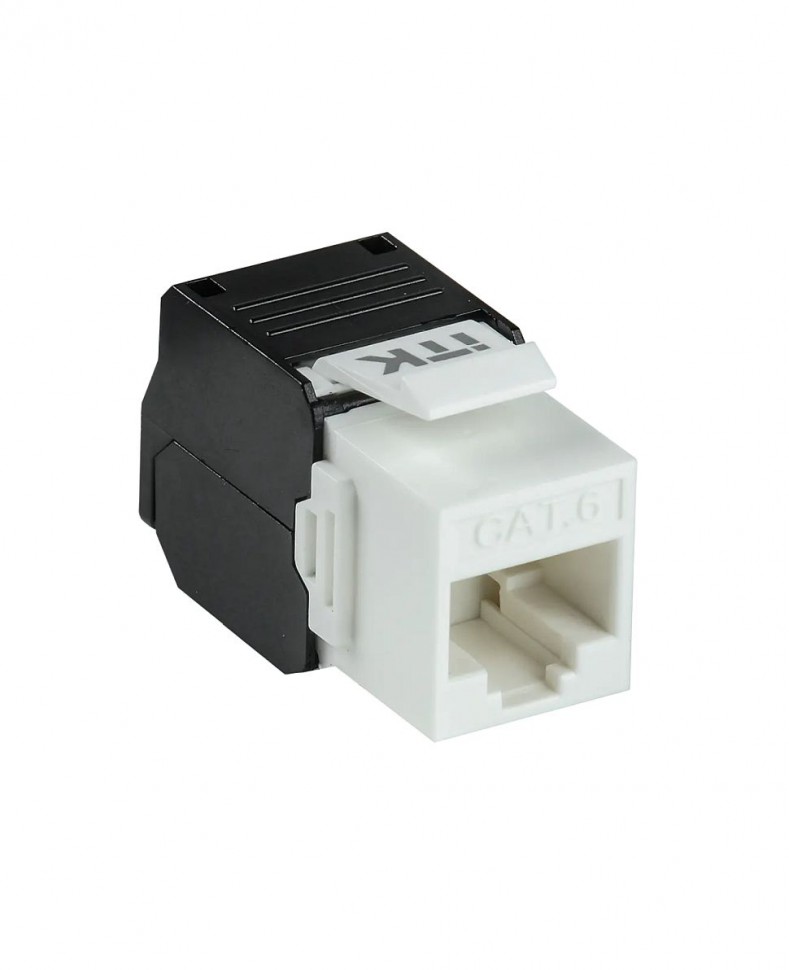 Модуль Keystone RJ-45 (8P8C), кат.6, 180°, белый, без инструмента TOOLLESS, ITK Модуль Keystone RJ-45 (8P8C), кат.6, 180°, белый, без инструмента TOOLLESS, ITK